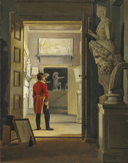 Adam Müller: Parti af Antiksalen på Charlottenborg, 1830