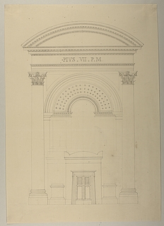 Opstillingsforslag for monument over Pius 7., opstalt