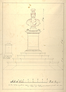 Monument with Roman Warrior Bust, Proposal for Elevation