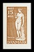 Prøvetryk af udkast til et dansk frimærke med Thorvaldsens Venus med æblet