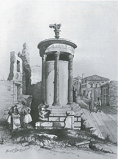 Henry Cook: Lysikrates Monumentet, 1850 - Copyright tilhører Benaki Museet, Athen