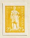 Prøvetryk af udkast til frimærke med Thorvaldsens selvportrætstatue