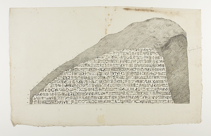Hieroglyfisk inskription som bilag til Adolf Heinrich Friedrich Schlichtegrolls afhandling om Rosettestenen