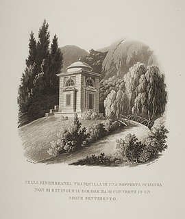 Tempel bygget som mindesmærke over Julius (Giulio) Mylius i haven til Villa Vigoni