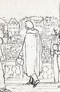 C.C. Peters: Bertel Thorvaldsen på Charlottenborgs balkon, 1838