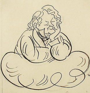 Bertel Thorvaldsen, as resurrected, drawn by Herluf Jensenius