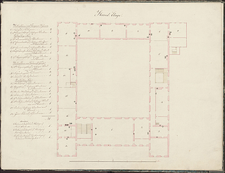 Plan of the main floor of Charlottenborg Palace, © Danish National Art Library