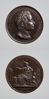 Medalje forside: Arkæolog Ennius Quirinus Visconti. Medalje bagside: Historien