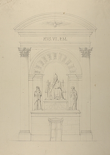 Opstillingsforslag for monument over Pius 7., opstalt