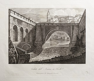 Caduta dell' Aniene in Tivoli (Vandfald i floden Aniene i Tivoli)