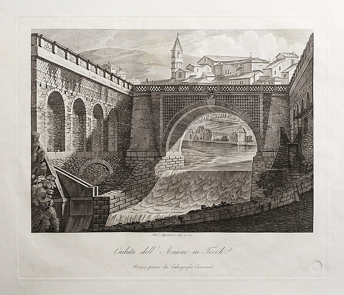 Caduta dell' Aniene in Tivoli (Vandfald i floden Aniene i Tivoli)