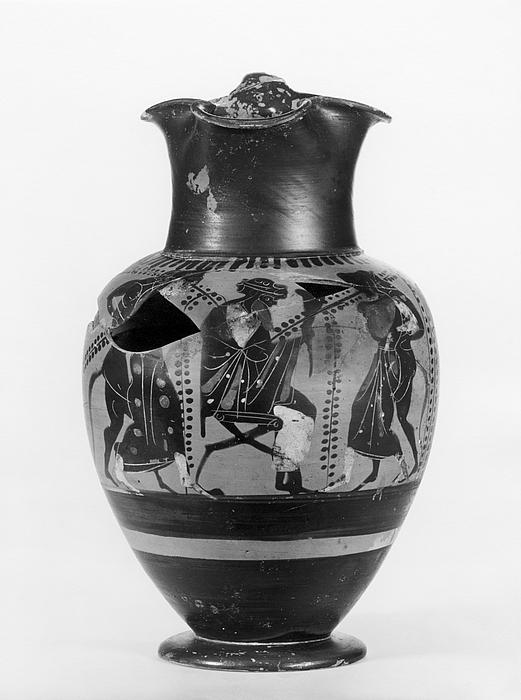 Oinochoe med Dionysos blandt silener og mænader. Græsk