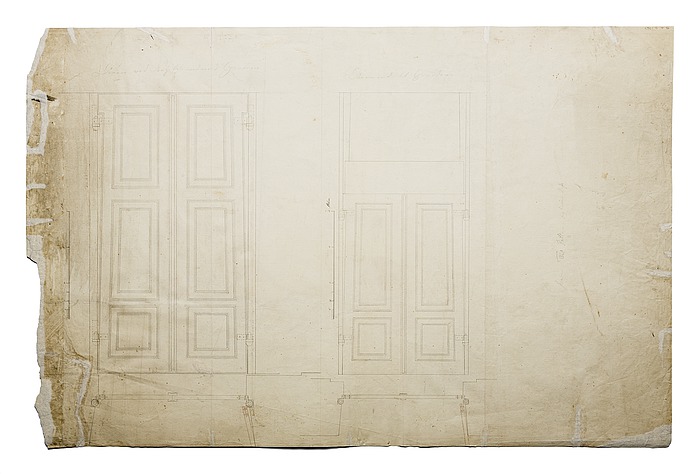 Thorvaldsens Museum, plan og opstalt af dobbeltdører