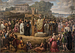 J.L. Lund: Die Einführung des Christentums in Dänemark, 1827. Öl auf Leinwand, 370 x 530 cm, jetzt im Statsrådssaal, Schloss Christiansborg, Kopenhagen
