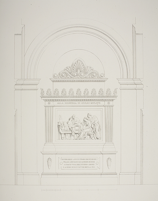 Relieffet Julius (Giulio) Mylius' død i Villa Vigoni, opstalt
