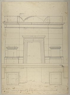Opstillingsforslag for monument over Pius 7., grundplan og opstalt