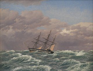 C.W. Eckersberg, Korvetten Galathea i en storm i Nordsøen, 1839, Statens Museum for Kunst, inv.nr. KMS1116.