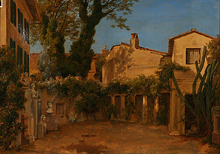 A.W. Boesen: Thorvaldsens gårdhave i Rom, 1845-1847 eller 1857; privateje