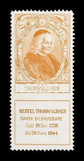 Svensk mærke med portræt af Thorvaldsen