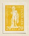 Prøvetryk af udkast til frimærke med Thorvaldsens Jason med det gyldne skind