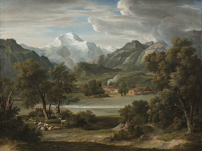 Lauterbrunnerthal ved Unterseen med bjerget Die Jungfrau