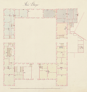 Grundplan over Charlottenborgs stueetage, © Danmarks Kunstbibliotek