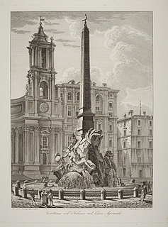 Fontana coll' Obelisco nel Circo Agonale ( Fontana dei Quatro Fiumi )