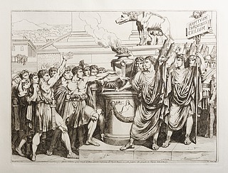 Bruto, e Collatino primi consoli di Roma, giurano in presenza del Popolo Romano, un esilio perpetuo alla famiglia da Turquinj (Brutus og Collatinus sværker evigt eksil til Turqini-familien)