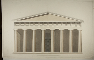 Kirke, opstalt af dorisk facade