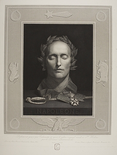 Napolen Bonaparte, dødsmaske med laurbærkrans, æreslegionens orden og kårde
