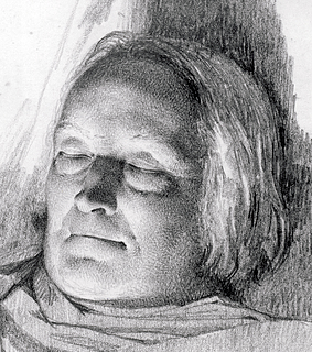 Den døde Thorvaldsen, 73 år, af J.V. Gertner