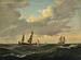 En hollandsk kuf og et linieskib i mærssejlskuling