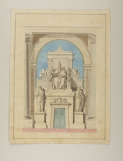 Opstillingsforslag for monument over Pius 7., opstalt