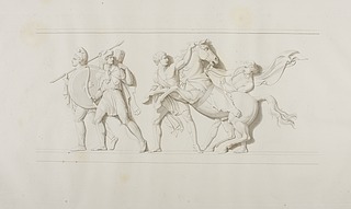 Alexander den Stores våbendragere efterfulgt af Bucephalus