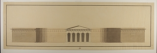 Badeanstalt, facade med dorisk portal