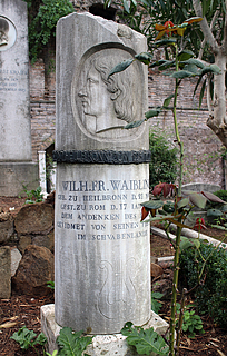 Gravmæle for W. Waiblinger, Cimitero Acattolico / Den protestantiske kirkegård, Rom, zona prima, no. 568