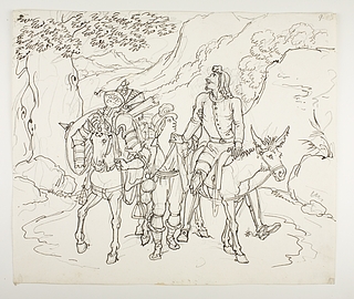 Don Quixote føres hjem af en bonde fra nabolaget