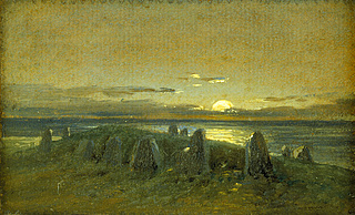 A Prehistoric Barrow by Moonlight, Nobben on the Island of Rügen