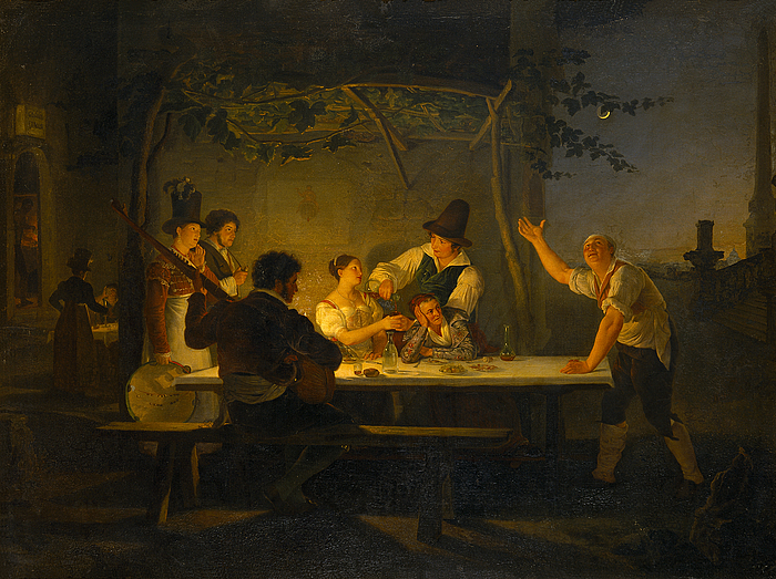 Romersk osteri ved Trinità dei Monti, værten som improvisator