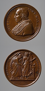 Medalje forside: Pius 7. Medalje bagside: Englen fører Peter ud af fængslet