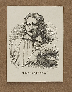 Portræt af Thorvaldsen lænet til en kavalet