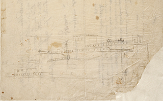 Bertel Thorvaldsen: Fort Sankt Angelo, Valletta, 1796/97, blyant, udsnit