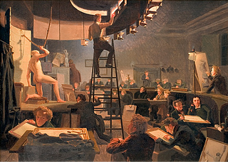 Wilhelm Bendz, Modelskolen på Kunstakademiet, 1826, Statens Museum for Kunst, inv.nr. KMS54