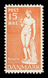Prøvetryk af udkast til et dansk frimærke med Thorvaldsens Venus med æblet