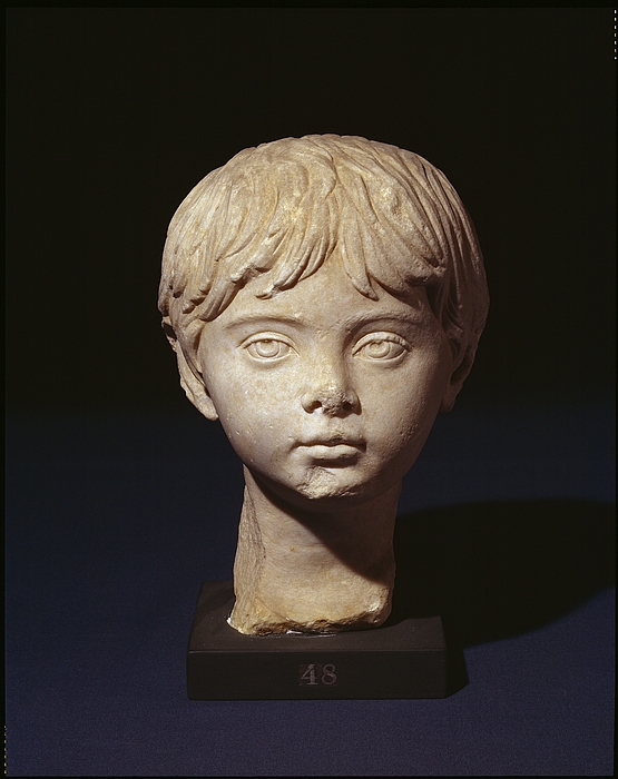 Portrætskulptur af en ung dreng. Romersk