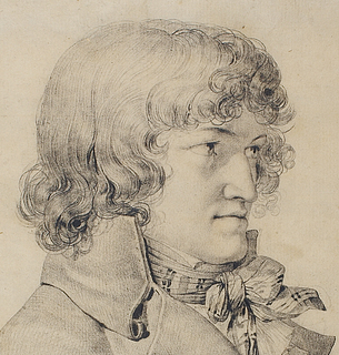 Bertel Thorvaldsen, ca. 30 år, tegnet af en kunstner i kredsen omkring Johann Christian Reinhart og Joseph Anton Koch