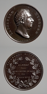 Medalje forside: Raphael Morghen. Medalje bagside: Laurbærgrene og inskription