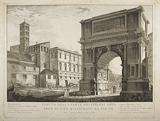 Veduta della parte posteriore dell'archo di Tito ristavrato da Pio VII ( Prospekt af Titusbuen restaureret af Pius 7. )