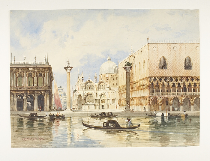 Piazetta San Marco i Venedig med Dogepaladset og Markuskirken