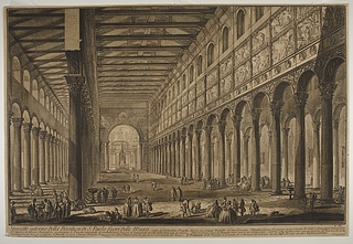 Spaccato interno della Basilica di S. Paolo fuori delle Mura ( Tværsnit af Basilica di S. Paolo fuori delle Mura )